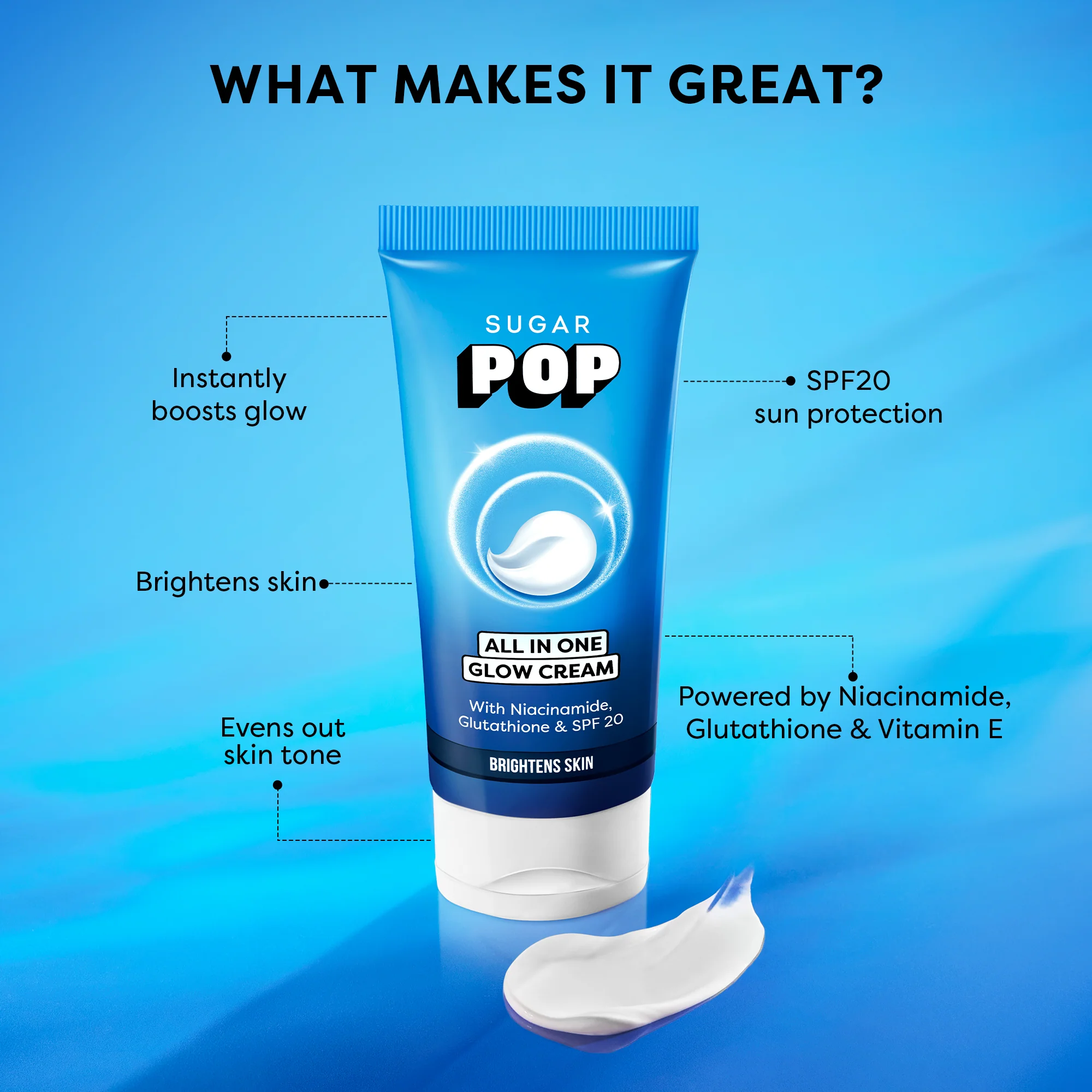 SUGAR POP All In One Glow Cream with with Niacinamide And Glutathione Spf 20 - Image 5