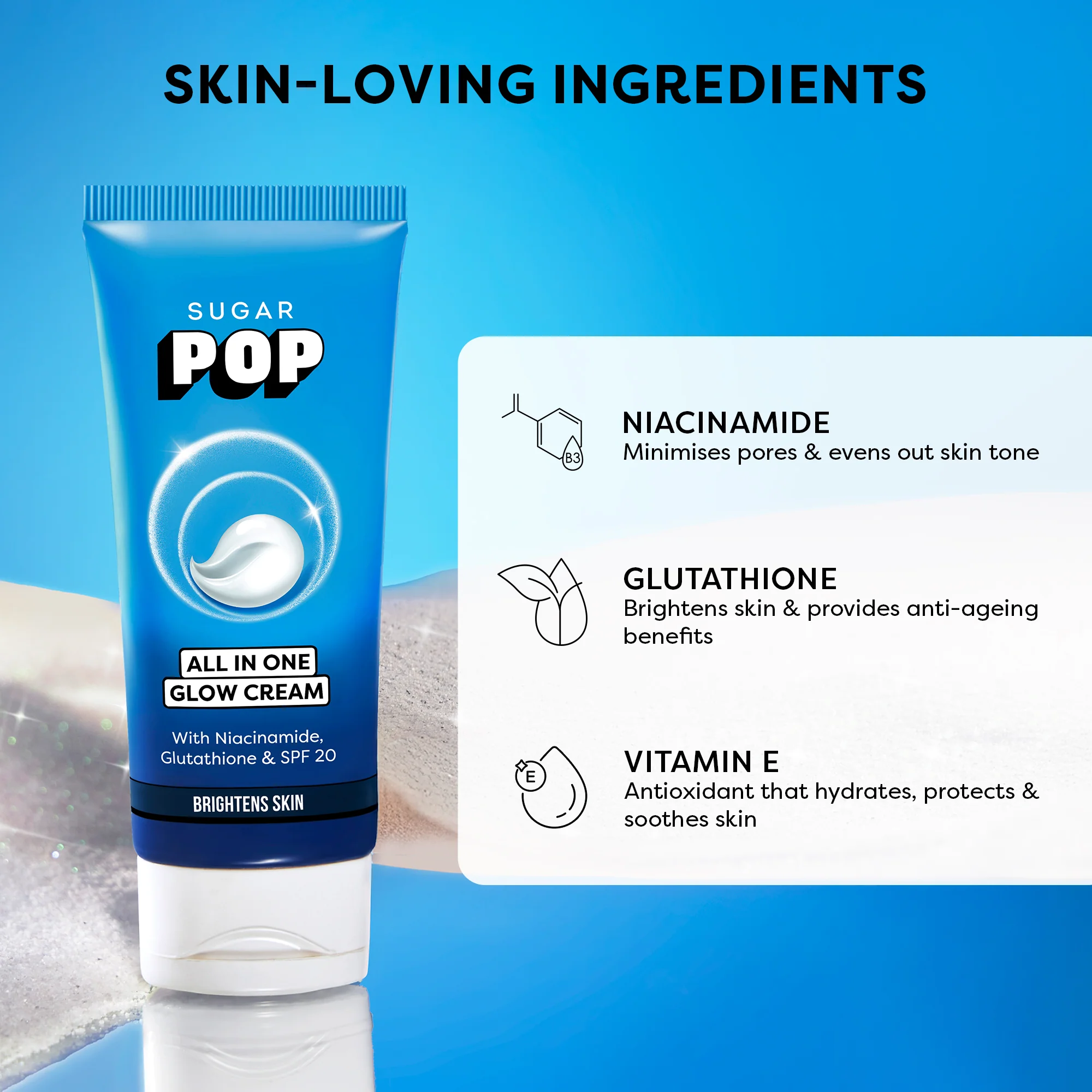 SUGAR POP All In One Glow Cream with with Niacinamide And Glutathione Spf 20 - Image 7