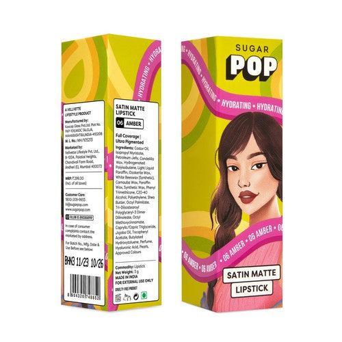 SUGAR POP Satin Matte Lipstick 06 Amber - Image 3