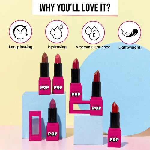 SUGAR POP Satin Matte Lipstick - 10 Rose (Gift) - Image 5