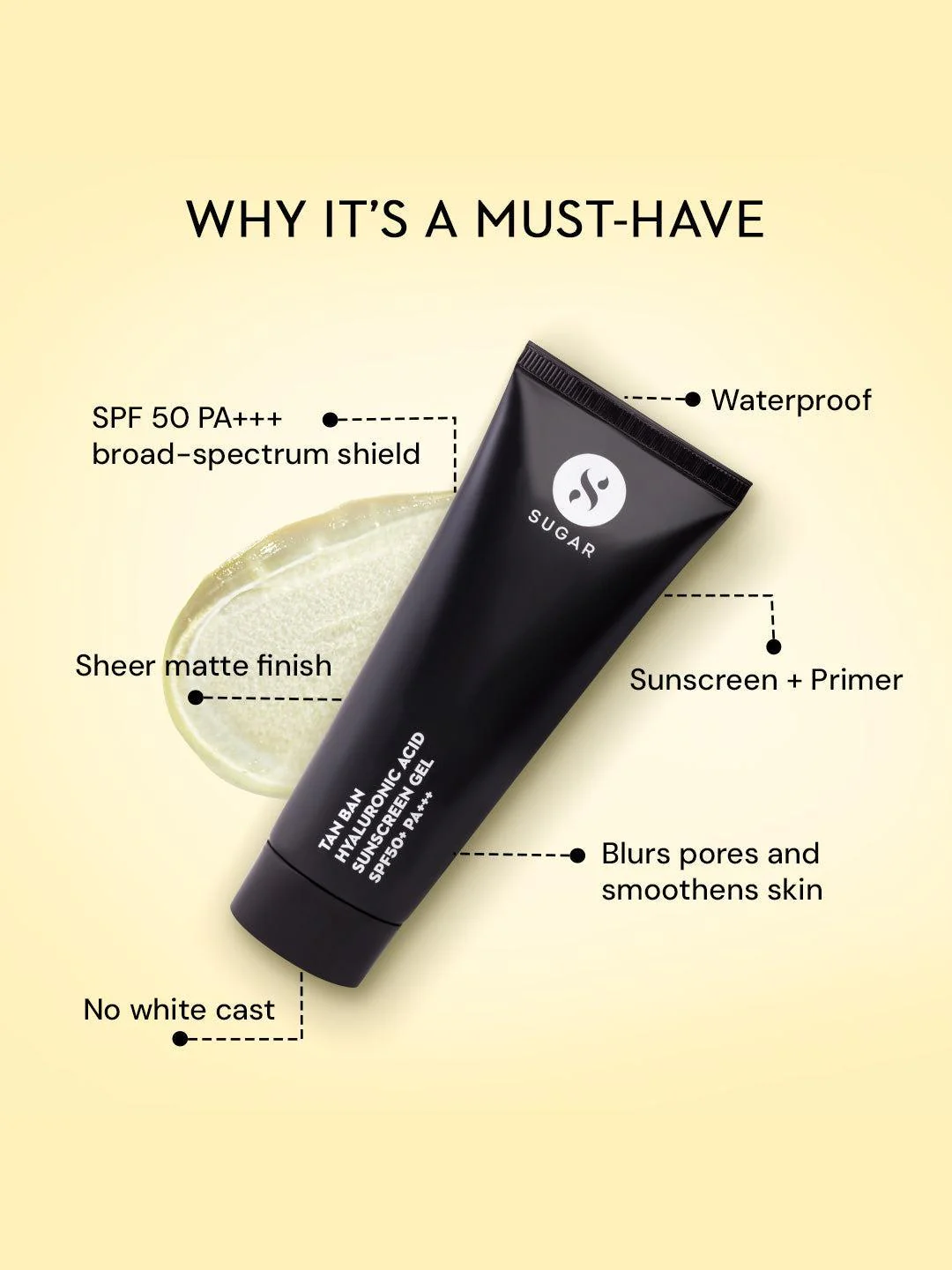 Tan Ban Hyaluronic Acid Sunscreen Gel with SPF 50+ PA+++ - Image 3